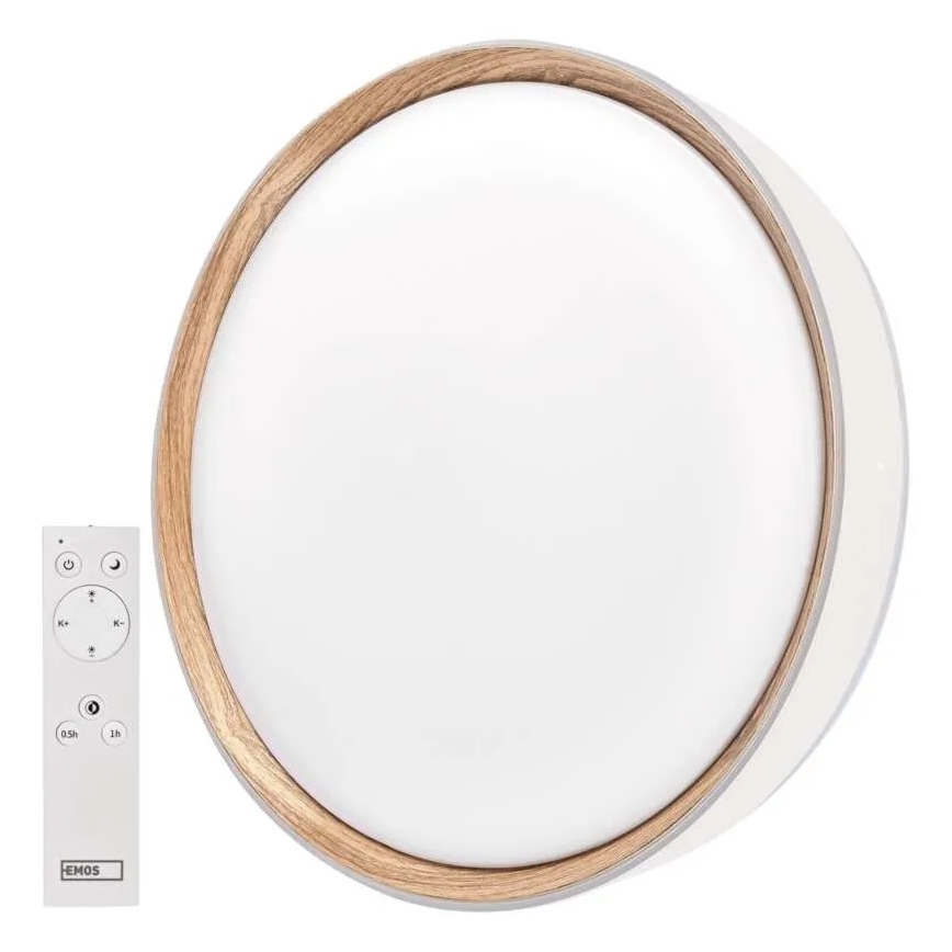 Dimējamā LED griestu lampa ILVI LED/45W/230V 2700–6500 K, Ø 50 cm, balta/bēša — ar tālvadības pulti
