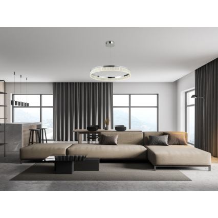 LED dimmējama kristāla lustra uz troses THALIA LED/55W/230V 3000-6000K Ø 80 cm + tālvadības pults
