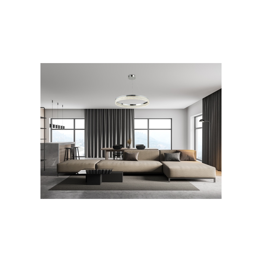 LED dimmējama kristāla lustra uz troses THALIA LED/55W/230V 3000-6000K Ø 80 cm + tālvadības pults