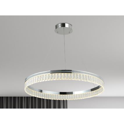 LED dimmējama kristāla lustra uz troses THALIA LED/55W/230V 3000-6000K Ø 80 cm + tālvadības pults