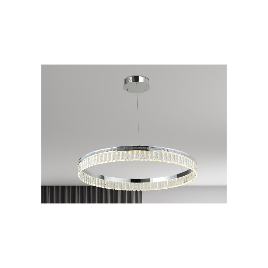 LED dimmējama kristāla lustra uz troses THALIA LED/55W/230V 3000-6000K Ø 80 cm + tālvadības pults