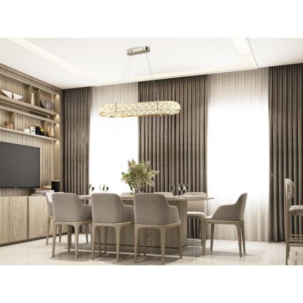 LED kristāla lustrs uz kabeļa ENRIQUE ar regulējamu spilgtumu LED/50W//230V 3000-6000K + tālvadības pults