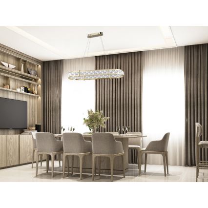 LED kristāla lustrs uz kabeļa ENRIQUE ar regulējamu spilgtumu LED/50W//230V 3000-6000K + tālvadības pults