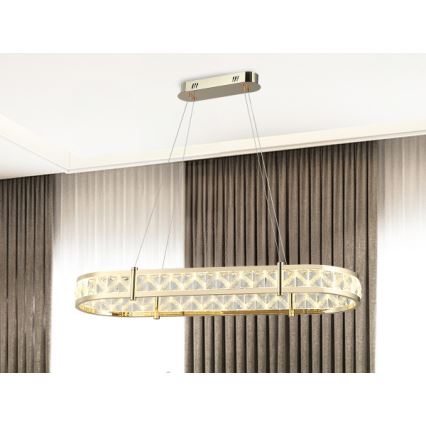 LED kristāla lustrs uz kabeļa ENRIQUE ar regulējamu spilgtumu LED/50W//230V 3000-6000K + tālvadības pults