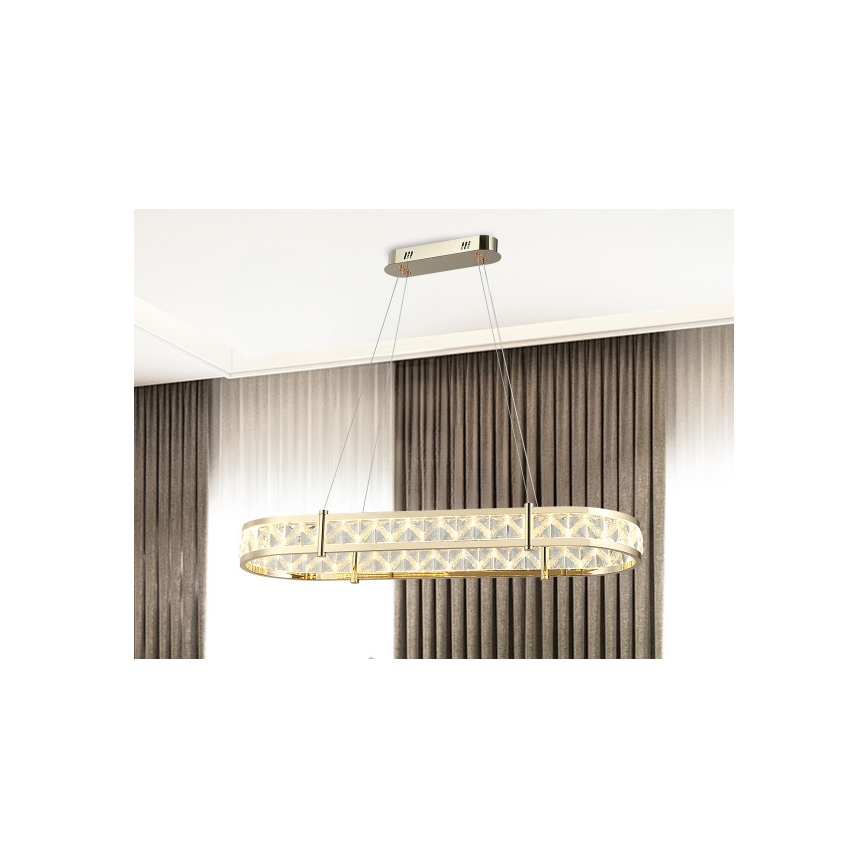 LED kristāla lustrs uz kabeļa ENRIQUE ar regulējamu spilgtumu LED/50W//230V 3000-6000K + tālvadības pults