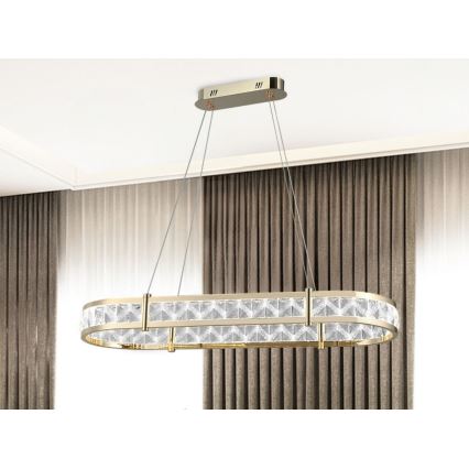 LED kristāla lustrs uz kabeļa ENRIQUE ar regulējamu spilgtumu LED/50W//230V 3000-6000K + tālvadības pults