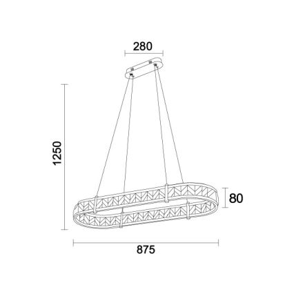 LED kristāla lustrs uz kabeļa ENRIQUE ar regulējamu spilgtumu LED/50W//230V 3000-6000K + tālvadības pults