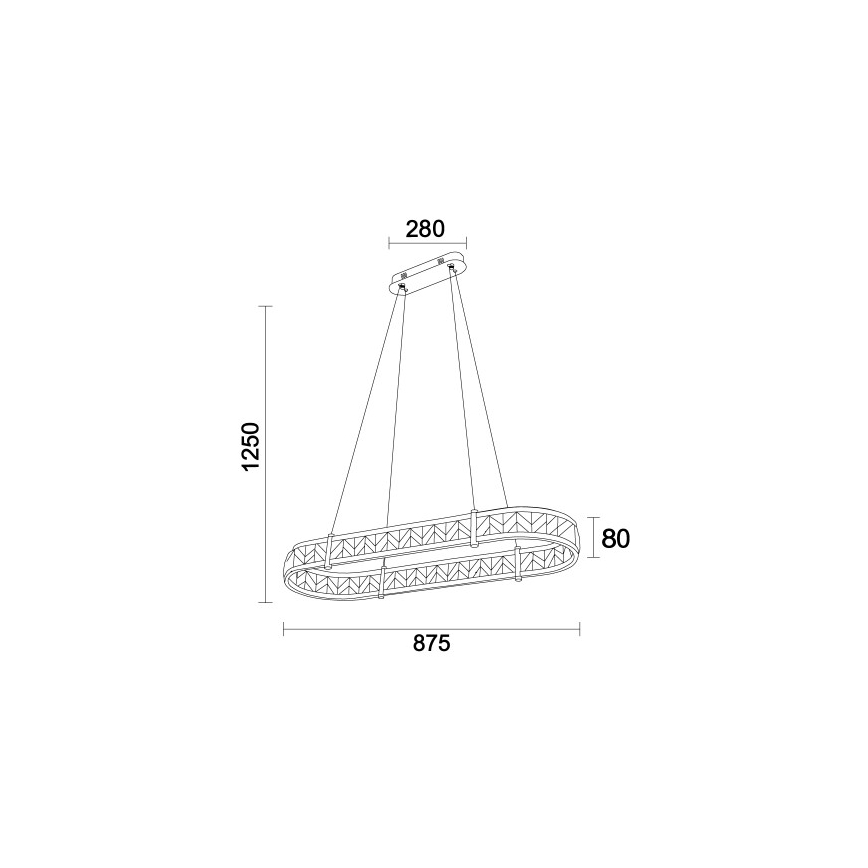 LED kristāla lustrs uz kabeļa ENRIQUE ar regulējamu spilgtumu LED/50W//230V 3000-6000K + tālvadības pults