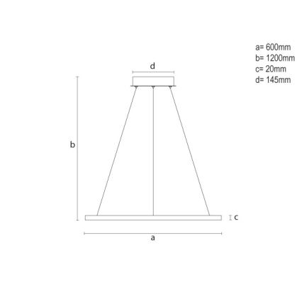 LED dimējama pakaramā lustra uz kabeļa LED/32W/230V 3000–6500K Ø 60 cm + tālvadības pults