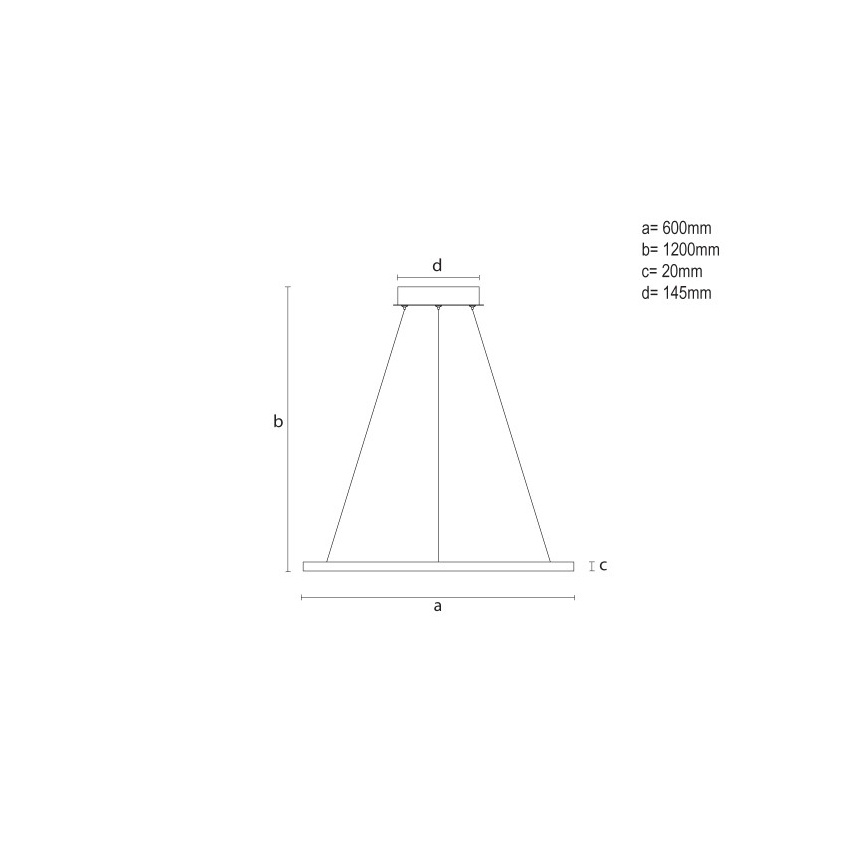 LED dimējama pakaramā lustra uz kabeļa LED/32W/230V 3000–6500K Ø 60 cm + tālvadības pults