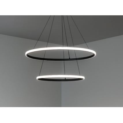 Regulējama LED piekaramā lustra ar trosi LED/55W/230V 3000-6500K Ø 60 cm + tālvadības pults