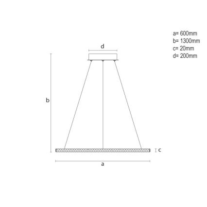 LED regulējama lustra uz troses LED/90W/230V 3000-6500K diam. 60 cm + tālvadība