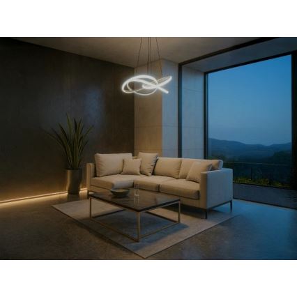 LED regulējams piekaramais lustrs uz kabeļa LED/95W/230V 3000-6500K Ø57 cm + tālvadības pults