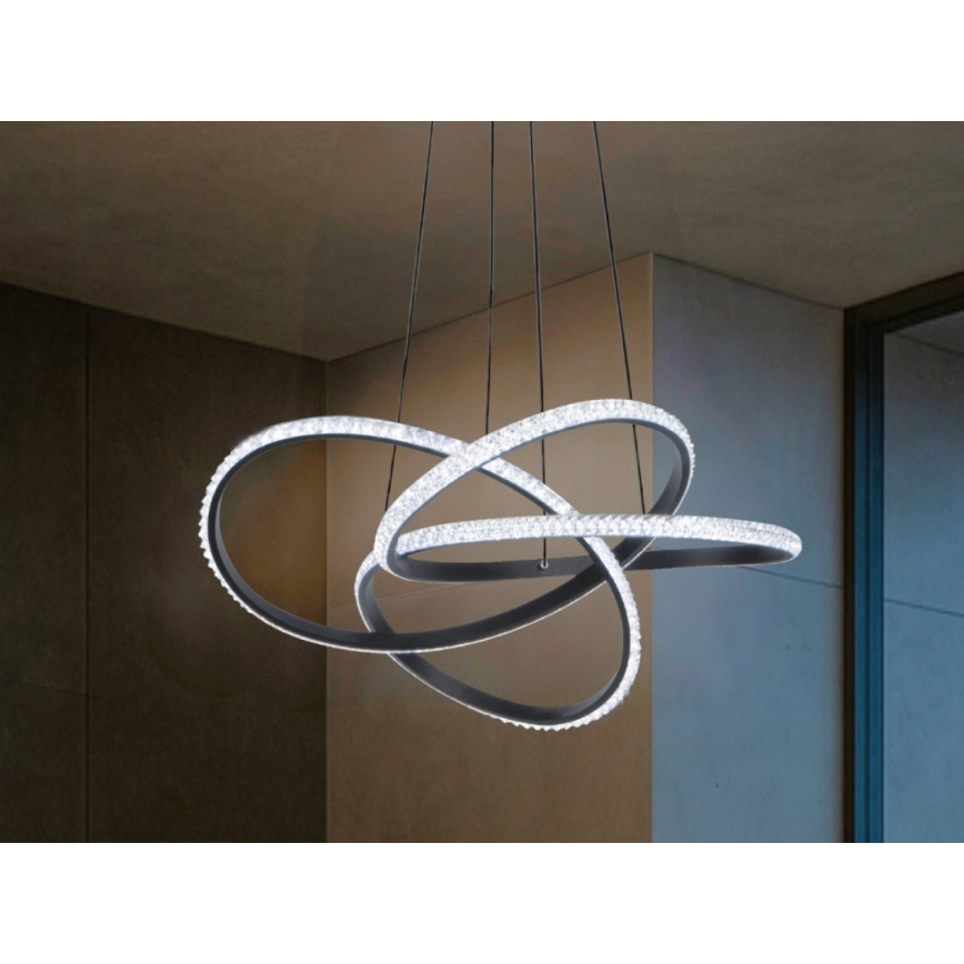 LED regulējams piekaramais lustrs uz kabeļa LED/95W/230V 3000-6500K Ø57 cm + tālvadības pults