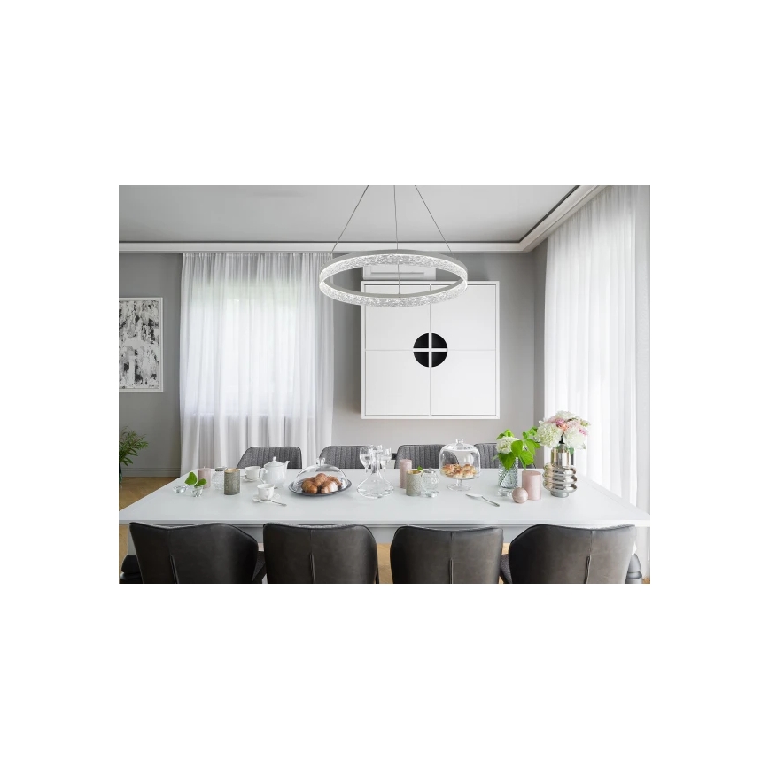 Regulējama LED lustra uz troses ALIANZ LED/60W/230V 3000-6000K Ø 80 cm + tālvadības pults