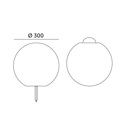 LED RGBW regulējama dārza saules lampa GARDEN BALL LED/5W/3,7V 3000K IP54 2200 mAh Ø30 cm + tālvadība