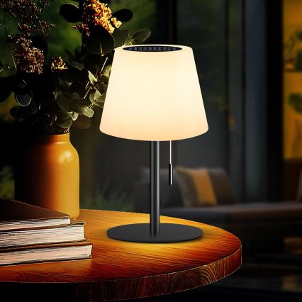 Regulējama LED saules lampa LED/2W/5V USB 1200 mAh IP44 balta/melna