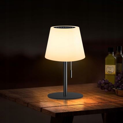 Regulējama LED saules lampa LED/2W/5V USB 1200 mAh IP44 balta/melna