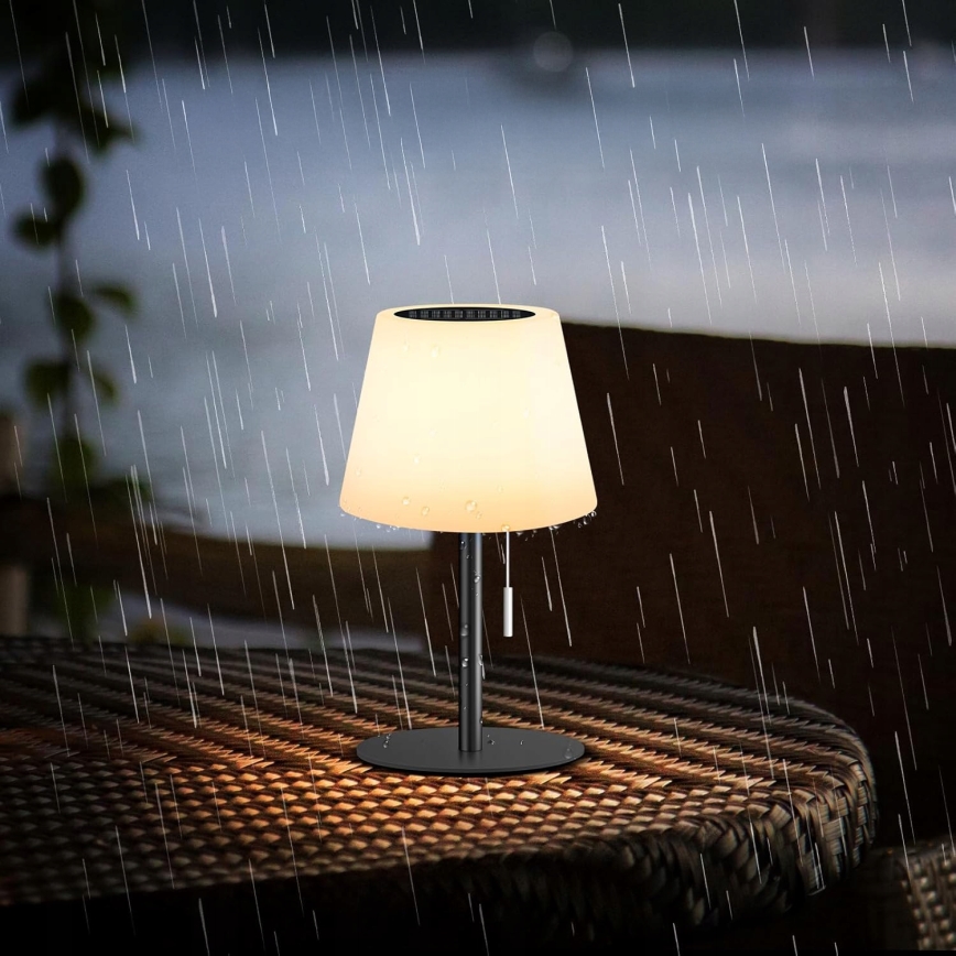Regulējama LED saules lampa LED/2W/5V USB 1200 mAh IP44 balta/melna