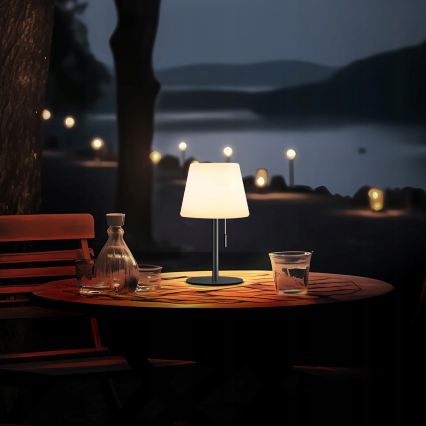 Regulējama LED saules lampa LED/2W/5V USB 1200 mAh IP44 balta/melna