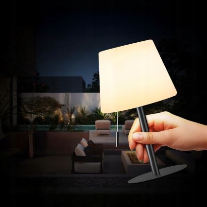 Regulējama LED saules lampa LED/2W/5V USB 1200 mAh IP44 balta/melna