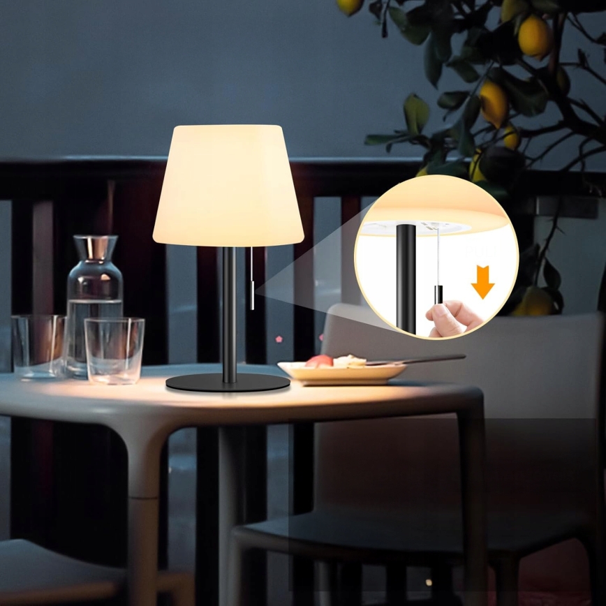 Regulējama LED saules lampa LED/2W/5V USB 1200 mAh IP44 balta/melna