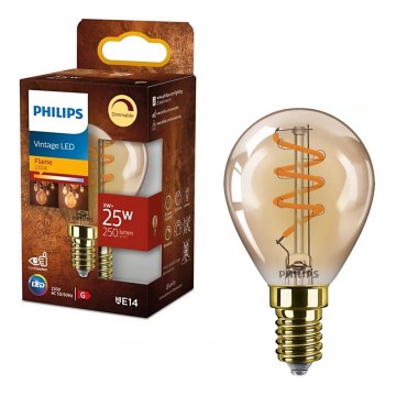 Regulējamā LED spuldze VINTAGE Philips P45 E14/3W/230V 2200K