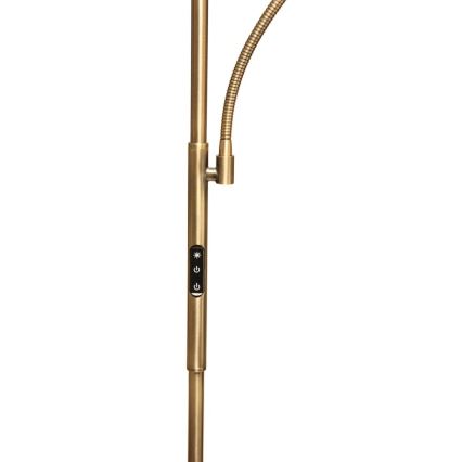 LED regulējama stāvlampa NORA LED/25W/230V 2200/3000/4000K + LED/5W 3000K zelta + tālvadība