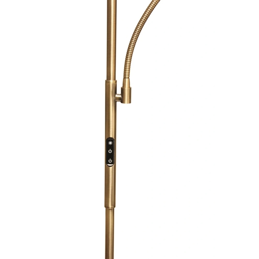 LED regulējama stāvlampa NORA LED/25W/230V 2200/3000/4000K + LED/5W 3000K zelta + tālvadība