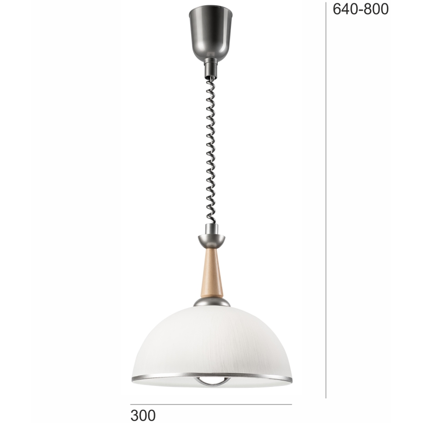 Regulējama lustra CHIARA 1xE27/60W/230V sudraba/bēša/dižskābardis