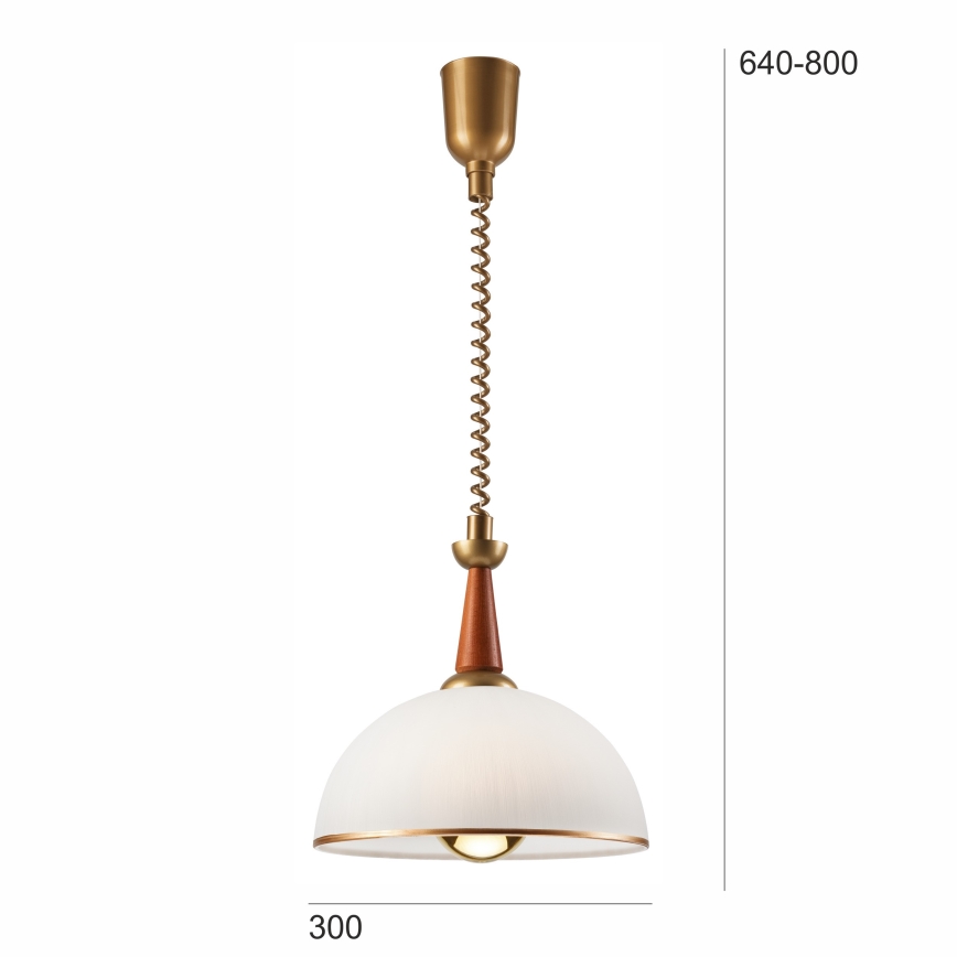 Regulējama lustra CHIARA 1xE27/60W/230V tumši brūna/dižskābardis