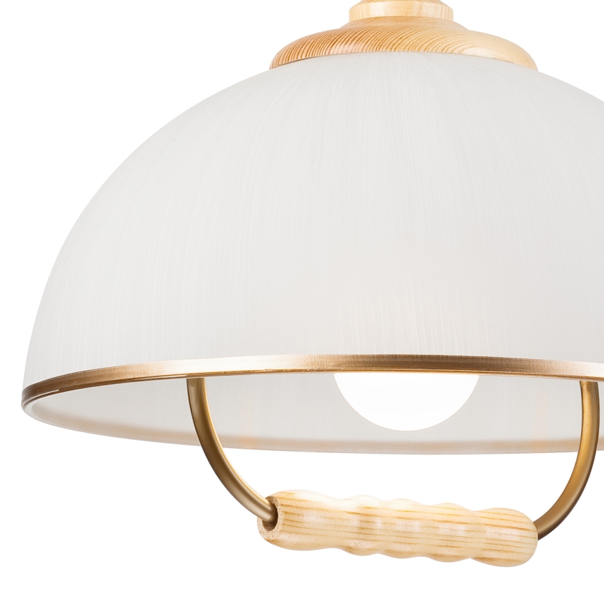 Regulējama lustra RAMONA 1xE27/60W/230V bēša/gaiši brūna/priede
