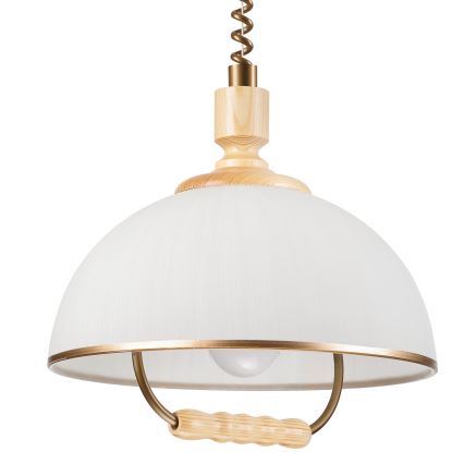 Regulējama lustra RAMONA 1xE27/60W/230V bēša/gaiši brūna/priede