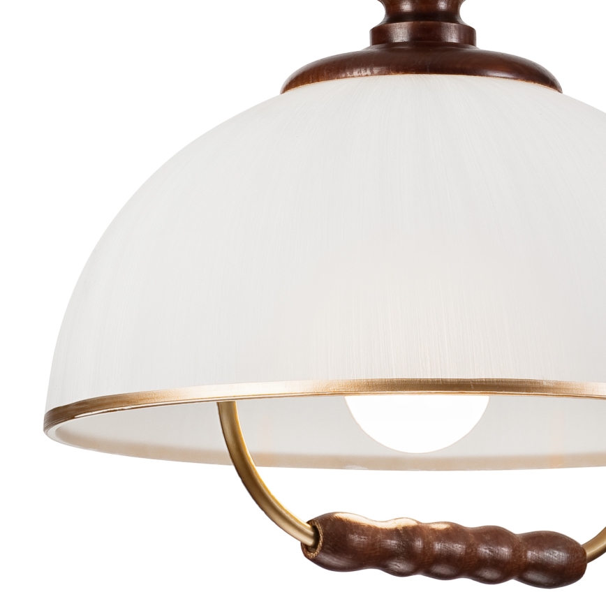 Regulējama lustra RAMONA 1xE27/60W/230V bēša/tumši brūna/priede