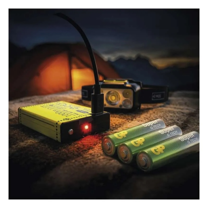 Regulējama uzlādējamā LED galvas lampa/3xAAA/1000 mAh 3,7V