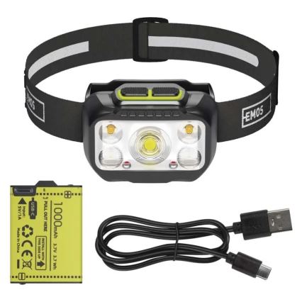 Regulējama uzlādējamā LED galvas lampa/3xAAA/1000 mAh 3,7V