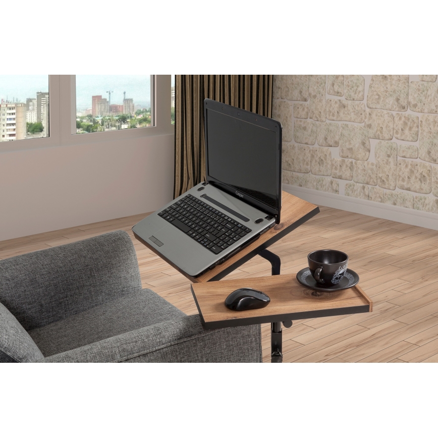Regulējams galds GLEN 87x67 cm brūns/melns