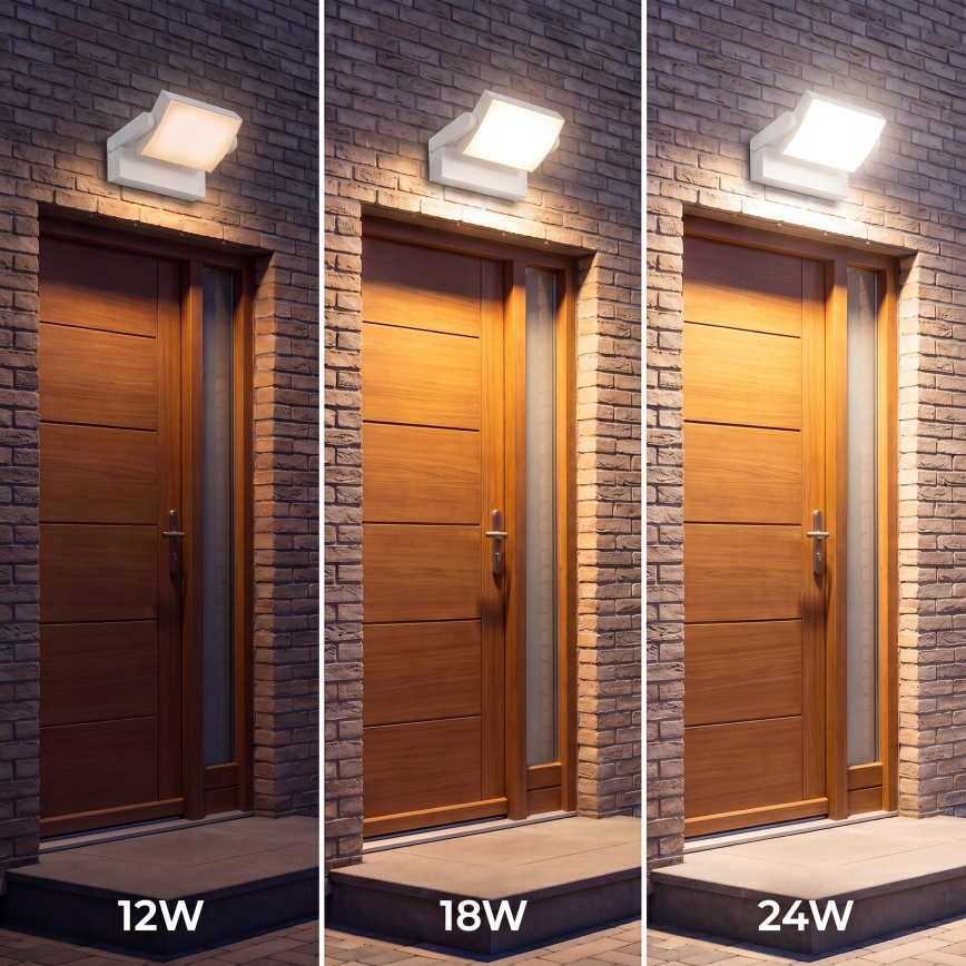 Dimmējams LED āra sienas gaismeklis LED/12/18/24W/230V 3000/4000/6500K IP54 balts