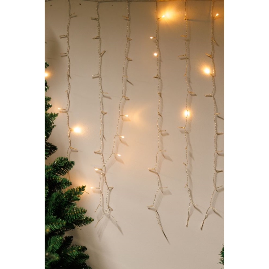 Aptumšojams āra Ziemassvētku aizkars CURTAIN 360xLED/8,4W/230V 2x2 m IP44 siltā balta + tālvadība