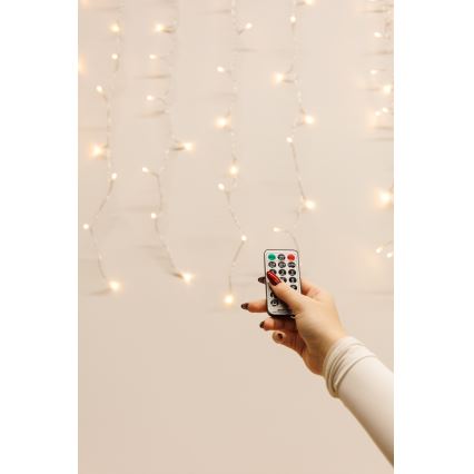 Aptumšojams āra Ziemassvētku aizkars CURTAIN 360xLED/8,4W/230V 2x2 m IP44 siltā balta + tālvadība
