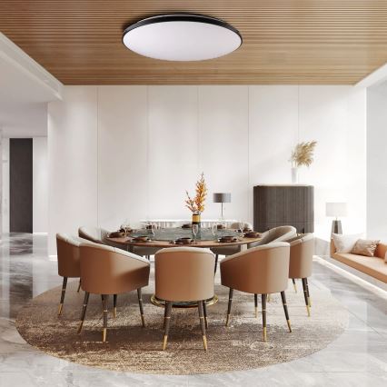 Dimējams LED griestu gaismeklis KERN LED/100W/230V 3000/4000/6000K Ø100 cm melns + tālvadības pults