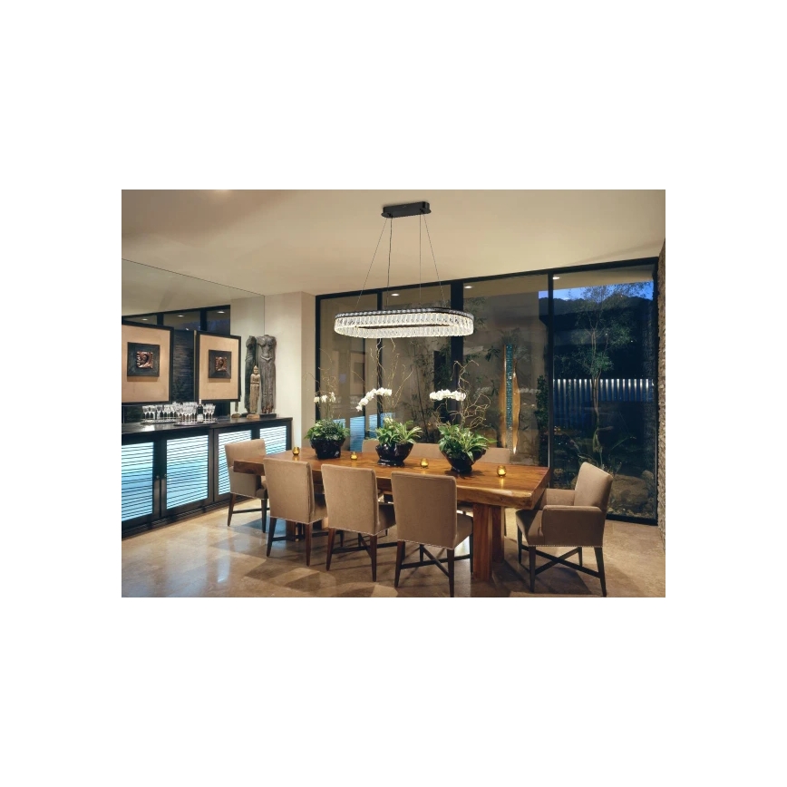 LED dimmējama kristāla lustra uz troses THALIA LED/50W/230V 3000-6000K + tālvadība
