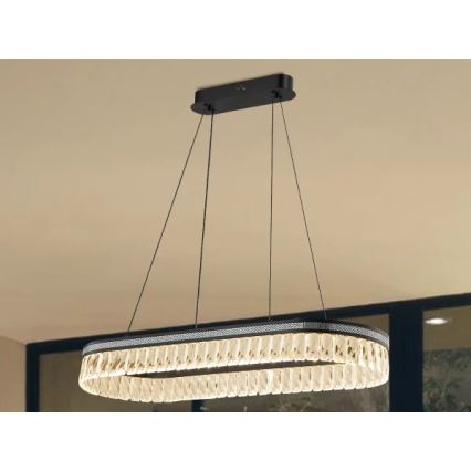 LED dimmējama kristāla lustra uz troses THALIA LED/50W/230V 3000-6000K + tālvadība