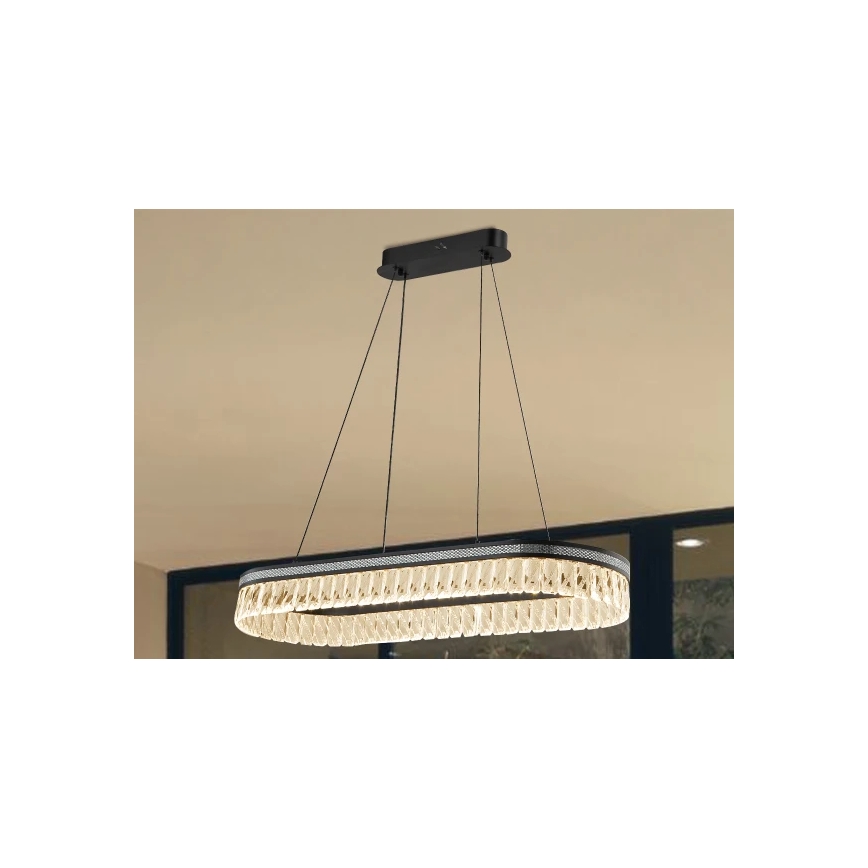 LED dimmējama kristāla lustra uz troses THALIA LED/50W/230V 3000-6000K + tālvadība