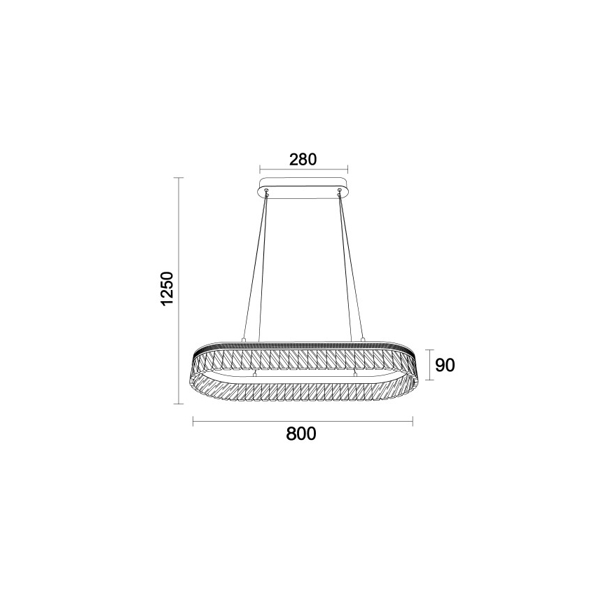 LED dimmējama kristāla lustra uz troses THALIA LED/50W/230V 3000-6000K + tālvadība