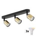 Regulējams LED RGBW virziena gaismeklis TOP 3xGU10/6,5W/230V 2700-6500K melns/zelts