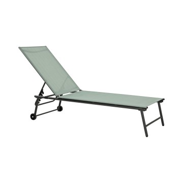 Regulējams sauļošanās krēsls TERA 57x185 cm zaļš