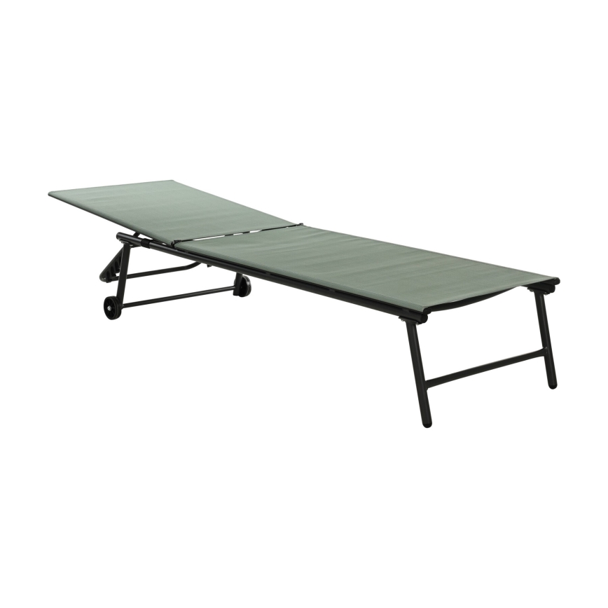 Regulējams sauļošanās krēsls TERA 57x185 cm zaļš