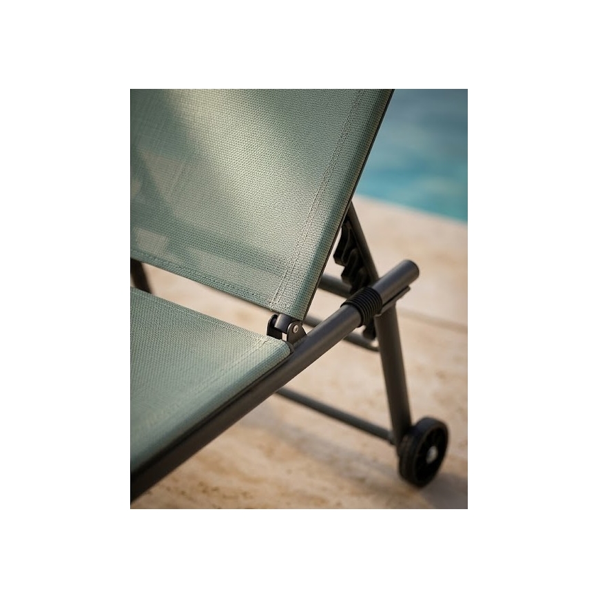 Regulējams sauļošanās krēsls TERA 57x185 cm zaļš