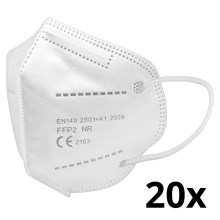 Respirators bērnu izmērs FFP2 Kids NR CE 0370 balts 20gab